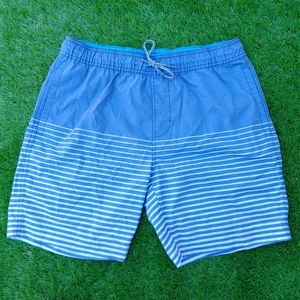 Excellent Used Condition Men's Goodfellow & Co Swim Trunks Blue Stripe Size Med